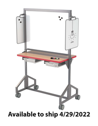 Image for Classroom Select Mobile Makerspace Markerboard, 24x40 Inch Laminate Worksurface, Geode Tote Rails, T-Mold from School Specialty