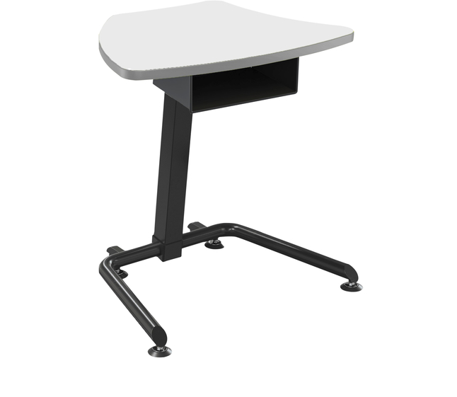 Classroom Select Harmony Fixed Height Desk with Book Box, Markerboard Top, LockEdge, Black Frame, Item Number 5008812