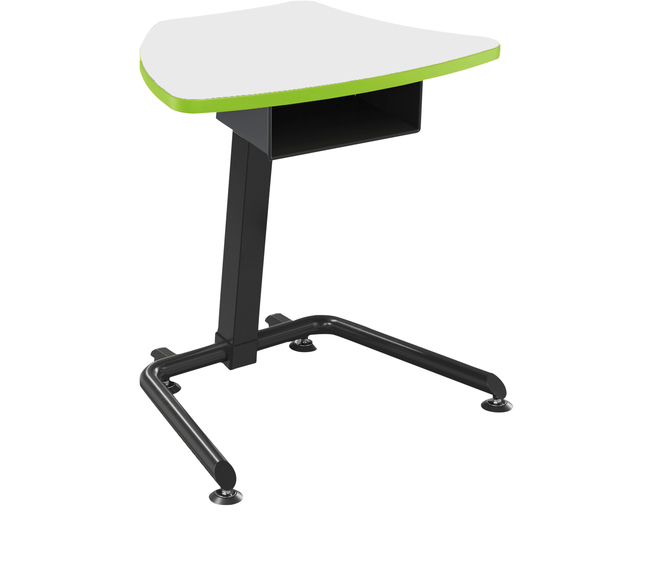 Classroom Select Harmony Fixed Height Desk with Book Box, Markerboard Top, T-Mold Edge, Black Frame, Item Number 5008814