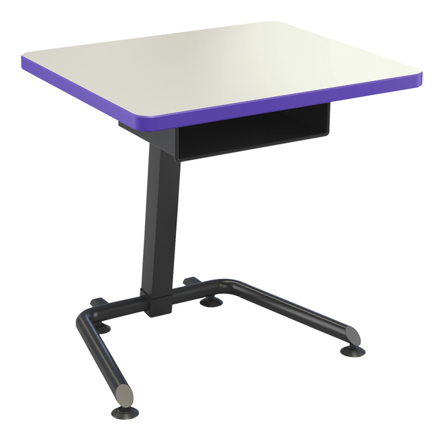 Classroom Select Bond Fixed Height Desk with Book Box, Laminate Top, T-Mold Edge, Black Frame, Item Number 5008818