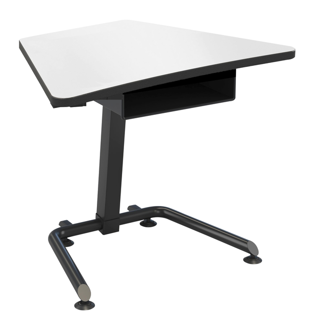 Classroom Select Affinity Fixed Height Desk with Book Box, Markerboard Top, T-Mold Edge, Black Frame, Item Number 5008830
