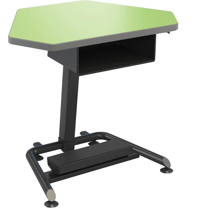 Image for Classroom Select Gem Alliance Fixed Height Desk with Fidget Pedal and Book Box, Laminate Top, T-Mold Edge, Black Frame from School Specialty