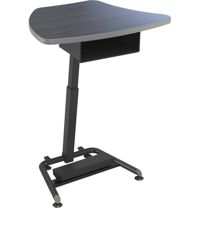 Classroom Select Harmony Adjustable Height Desk with Fidget Pedal and Book Box, Laminate Top, LockEdge, Black Frame, Item Number 5008842