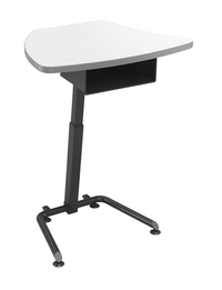 Classroom Select Harmony Adjustable Height Desk with Book Box, Markerboard Top, T-Mold Edge, Black Frame, Item Number 5008843