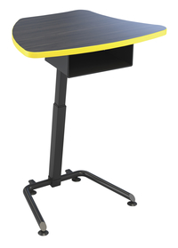 Classroom Select Harmony Adjustable Height Desk with Book Box, Laminate Top, T-Mold Edge, Black Frame, Item Number 5008845