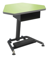 Classroom Select Gem Alliance Adjustable Height Desk with Fidget Pedal and Book Box, Laminate Top, LockEdge, Black Frame, Item Number 5008849