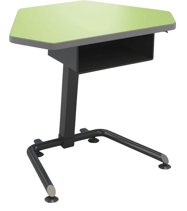 Classroom Select Gem Alliance Adjustable Height Desk with Book Box, Laminate Top, LockEdge, Black Frame, Item Number 5008852
