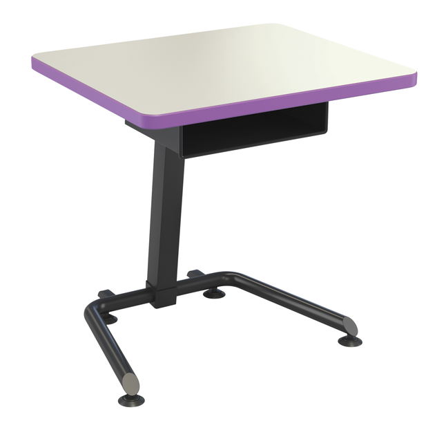 Classroom Select Bond Adjustable Height Desk with Fidget Pedal and Book Box, Markerboard Top, 28 x 24 x 27 to 44-1/4 Inches, Item Number 5008855