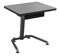 Classroom Select Bond Adjustable Height Desk with Book Box, Laminate Top, LockEdge, Black Frame, Item Number 5008862