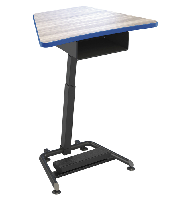 Classroom Select Affinity Adjustable Height Desk with Fidget Pedal and Book Box, Laminate Top, LockEdge, Black Frame, Item Number 5008866