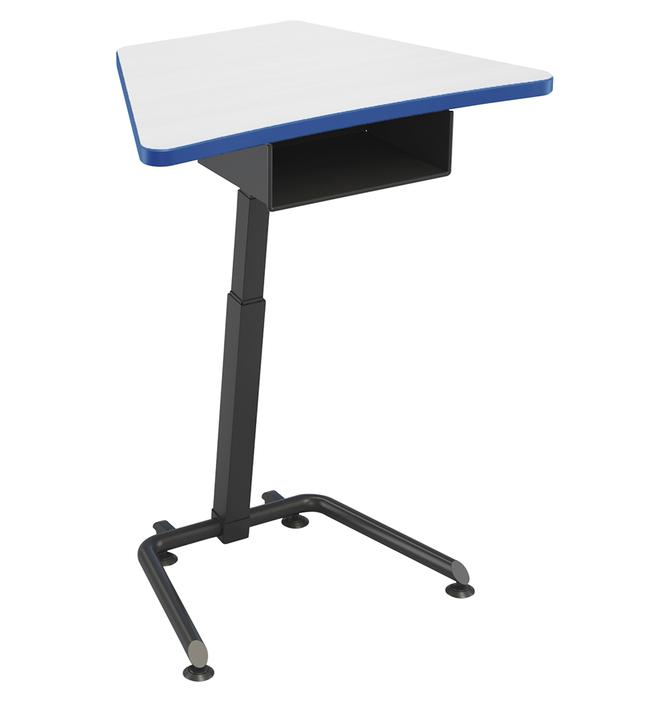 Classroom Select Affinity Adjustable Height Desk with Book Box, Markerboard Top, T-Mold Edge, Black Frame, Item Number 5008867