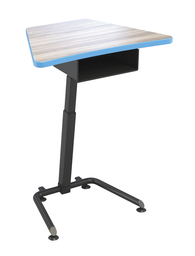 Classroom Select Affinity Adjustable Height Desk with Book Box, Laminate Top, T-Mold Edge, Black Frame, Item Number 5008869