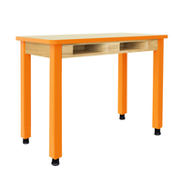 Image for Classroom Select Hybrid Science Table with Book Compartments, 54 x 24 x 30 Inches, Laminate Top, Oak Apron, Steel Frame from School Specialty