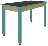Classroom Select Hybrid Science Table, 54 x 24 x 30 Inches, ChemGuard Top, PVC Edge, Oak Apron, Steel Frame, Item Number 5009136