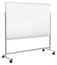 MooreCo Visionary Move Mobile Magnetic Glass Board, Platinum Frame, 4 x 6 Feet, Item Number 5009307