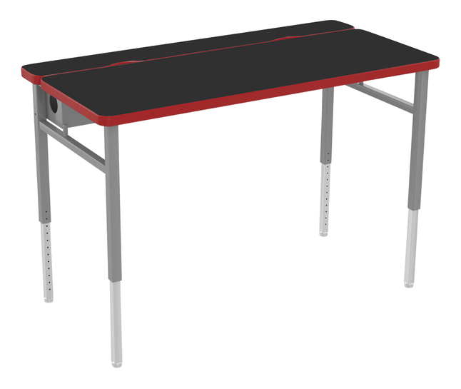 Image for Classroom Select Advocate Table with Computer Cable Management, Titanium Adjustable Height Frame, Markerboard, T-Mold Edge from School Specialty