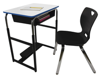 Classroom Select Royal Seating 1600 Switch Sit Or Stand Desk, Markerboard Top, T-Mold Edge, Bookbox, Fidget Pedal, Item Number 5009592