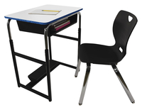 Classroom Select Royal Seating 1600 Switch Sit Or Stand Desk, Rectangle Markerboard, LockEdge, Bookbox, Fidget Pedal, Item Number 5009594