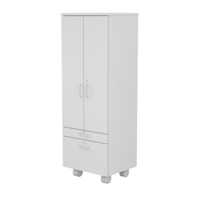 Image for Fleetwood Designer 2.0 Cabinet, 30 x 20 x 68 Inches, 3 Shelves, Locking Door and Drawer, Magnetic Markerboard Back from School Specialty