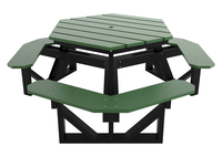 青蛙家具的形象标准六边形桌子，黑色框架，6英尺从学校专业