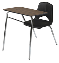 Classroom Select Royal 1400 Four Leg Laminate Combination Desk, Height Adjustable, Painted Edge, Black Frame, Item Number 5009932