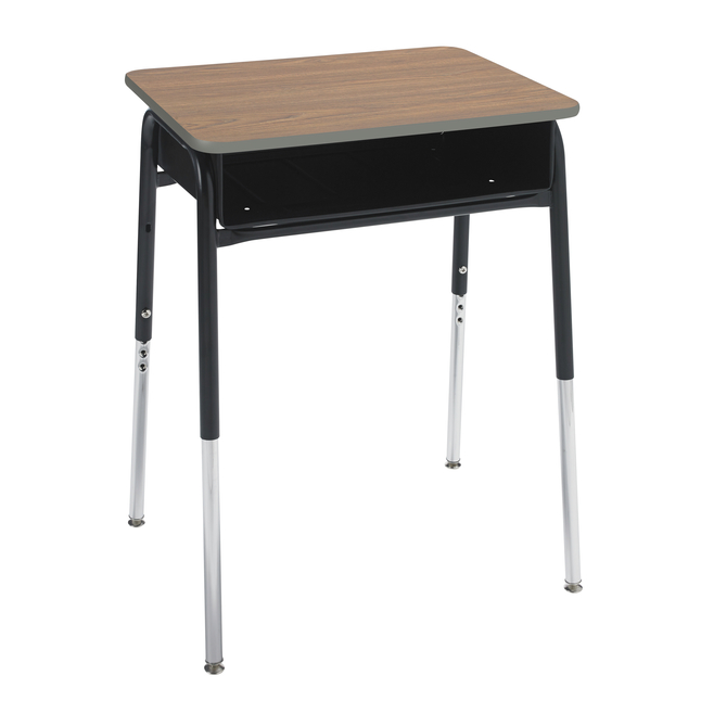 Classroom Select Royal 1600 Open Front Desk, Metal Book Box, 24 x 18 Inches, Laminate Top, Painted Edge, Black Frame, Item Number 5009937