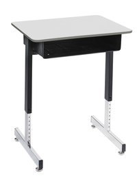 Classroom Select Royal 1600 Open Front Desk, Pedestal Leg, 24 x 18 Inches, Laminate Top, Black Frame, Item Number 5009943
