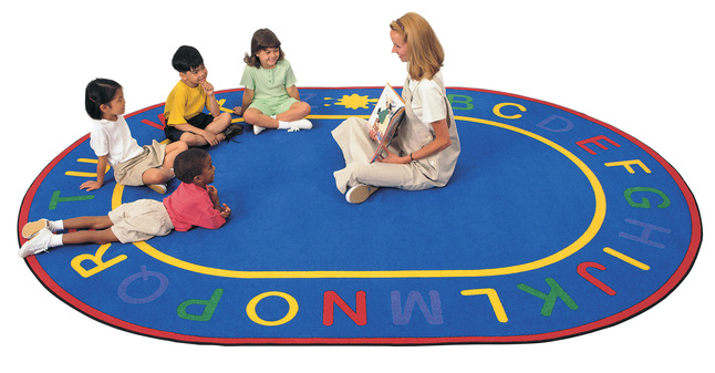 Carpets For Kids Alpha Rug, 6 Feet 9 Inches x 9 Feet 5 Inches, Oval, Item Number 520727