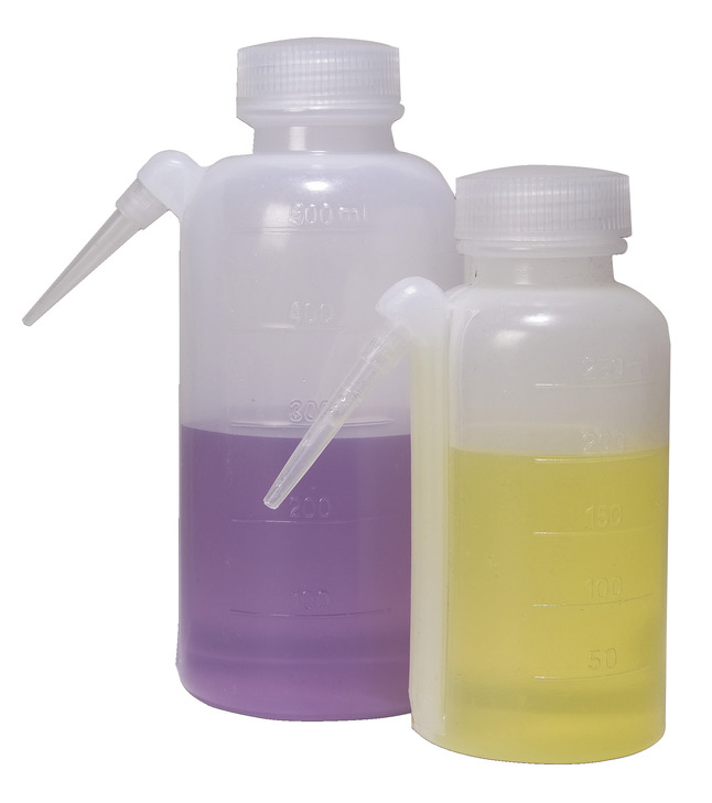 Frey Scientific Polyethylene Unitary Wash Bottles, 500 mL, Translucent, Pack of 4, Item Number 560191
