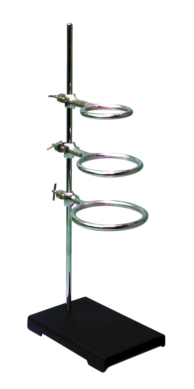 GSC Support Ring Stand and Rings, 5 X 8 in Base, 20 in Rod, Includes 3 Rings, Item Number 574107
