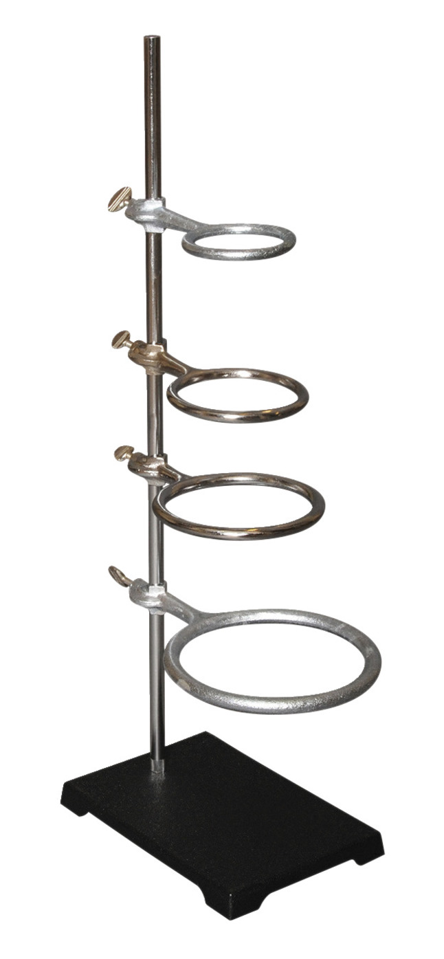 GSC Support Ring Stand and Rings, 6 x 9 in Base, 24 in Rod, Includes 4 Rings, Item Number 574242