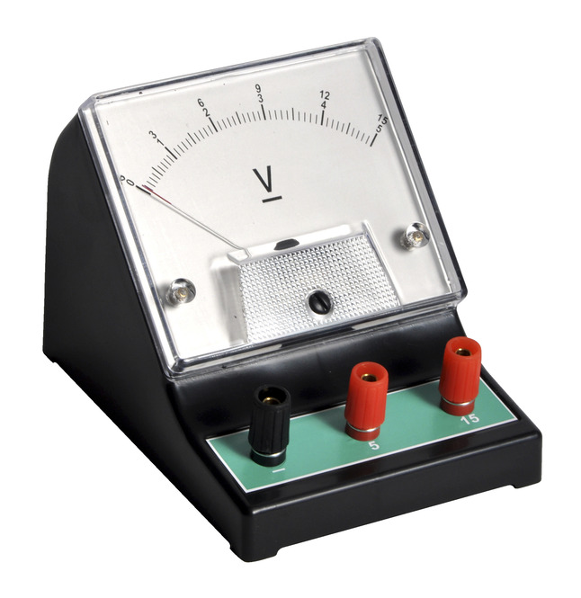 Frey Scientific Economy DC Voltmeter Dual Range, 0-5V (0.1V); 0-15V (0.3V), Item Number 584706