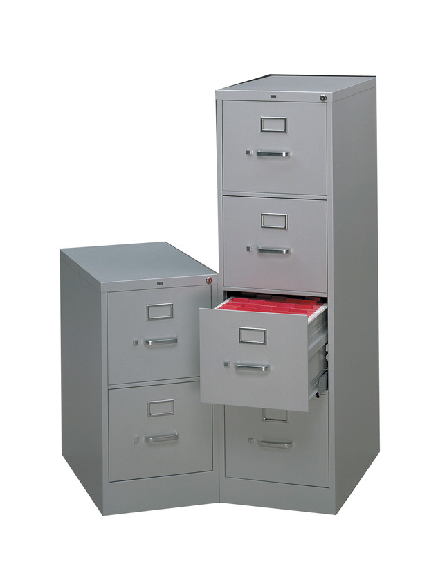 Hon 510 Heavy Duty Vertical Letter Size File Cabinet With Lock 15 X 25 X 29 Inches Light Gray 2 Drawers