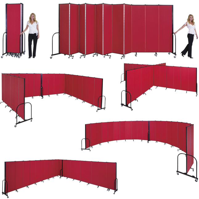 Screenflex FREEstanding Room Divider, 11 Panels, 20 Feet 5 Inches x 7 Feet 4 Inches, Item Number 632340