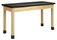 精选橡木科学桌，黑色塑料层压板，48 x 24 x 30英寸，项目编号657673