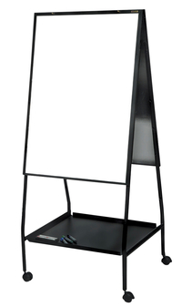 Mooreco Wheasel Porcelain Steel Dry Erase Whiteboard Easel, 28-3/4 X 27 X 59-1/2 To 65 Inches, Item Number 663286