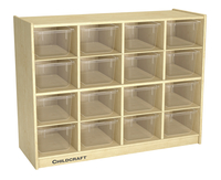Childcraft Cubby Unit, 16 Clear Trays, 38-3/8 x 13 x 30 Inches, Item Number 675309