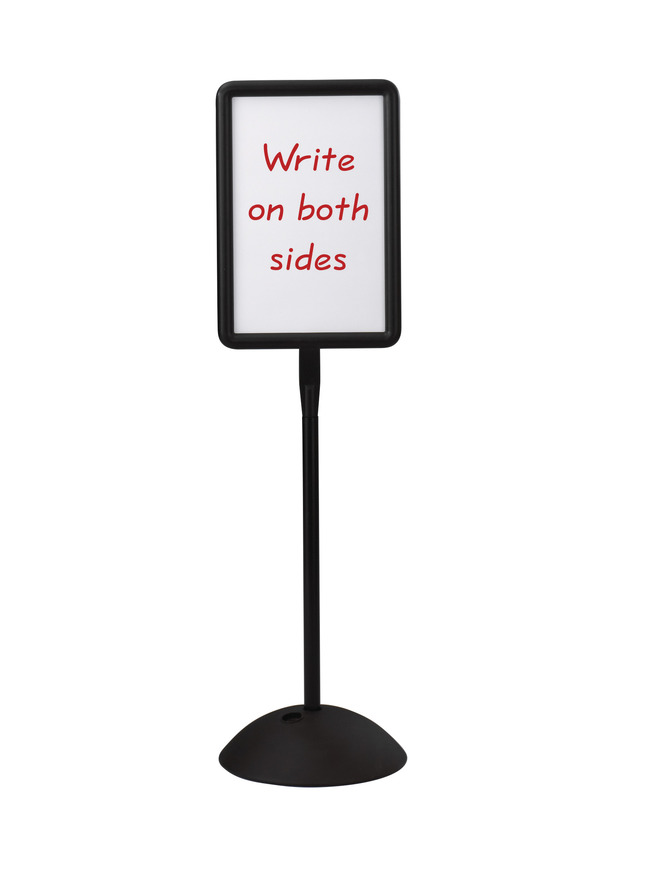 Safco Write Way Double-Sided Dry Erase Magnetic Rectangle Floor Sign, Black, Item Number 677045