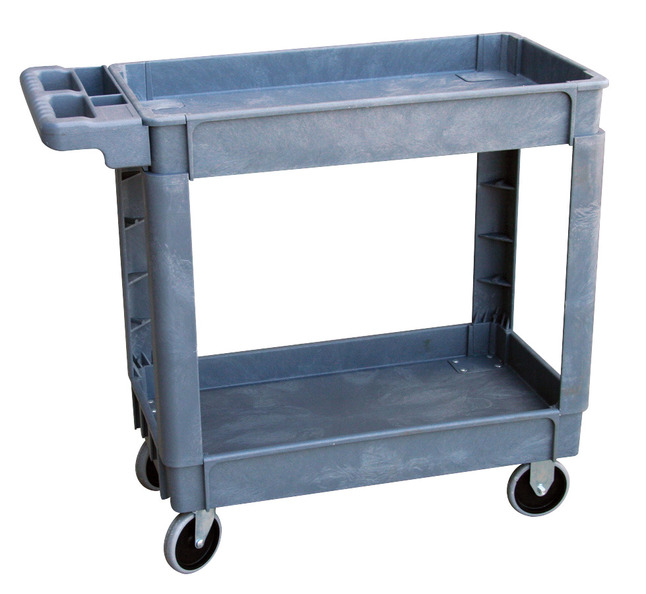 Classroom Select 2-Shelves Utility Cart, 25-1/2 W X 37-1/2 D X 33 H in, 500 lb, High Density Thermoplastic, 4 Wheel, Item Number 678772