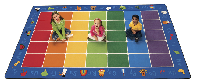 Carpets For Kids Fun with Phonics Seating Rug, 7 Feet 6 Inches x 12 Feet, Rectangle, Item Number 679225