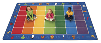Carpets for Kids Fun with Phonics Seating Rug, 7 Feet 6 Inches x 12 Feet, Rectangle, Multicolored, Item Number 679225