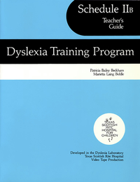 Dyslexia Training Program, Schedule IIB, Teacher's Guide, Item Number 9780838822050