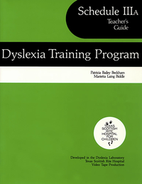 Dyslexia Training Program, Schedule IIIA, Teacher's Guide, Item Number 9780838822098