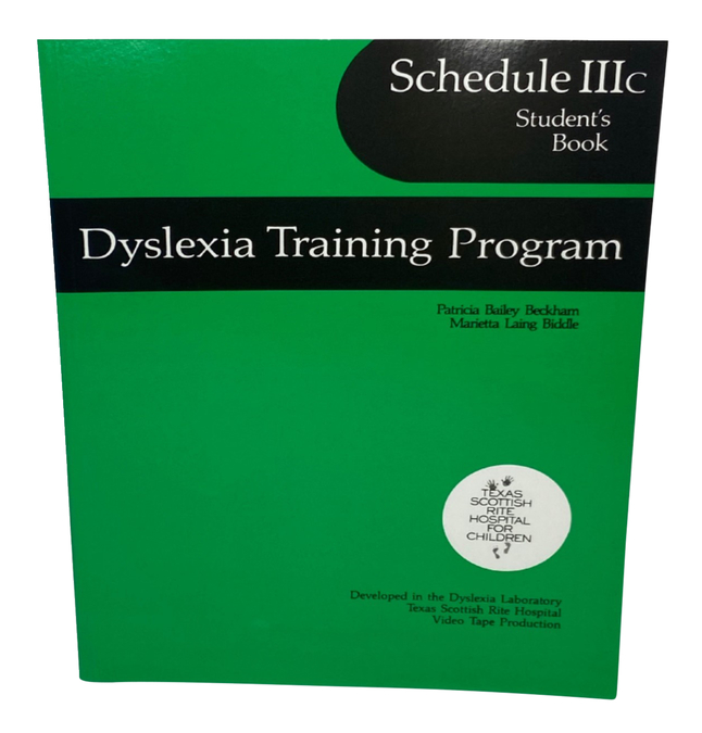 Dyslexia Training Program, Schedule IIIC, Student's Book, Item Number 9780838822128