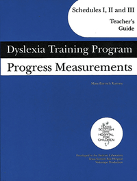 Dyslexia Training Program, Schedules I - III Progress Measurements, Teacher's Guide, Item Number 9780838822210