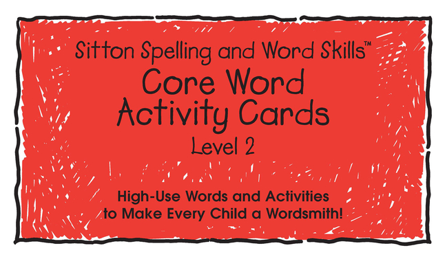 Sitton Spelling, Core Word Activity Cards, Level 2, Set of 170, Item Number 9781886050600