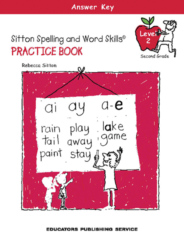 Sitton Spelling, Student Practice Book, Level 2, Answer Key, Item Number 9781886050969