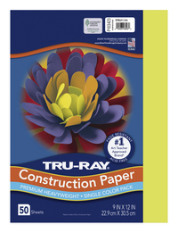 Tru-Ray Sulphite Construction Paper, 9 x 12 Inches, Brilliant Lime, 50 Sheets Item Number 053985